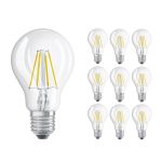 Mehrfachpackung 10x Ledvance CLASSIC LED E27 Birne Fadenlampe Klar 4W 470lm - 827  | Ersatz für 40W