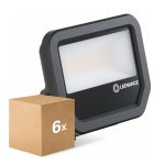 Lot 6x Ledvance Projecteur LED Aluminium Noir 17W 2200lm 100D - 830  | IP66 - Symétrique